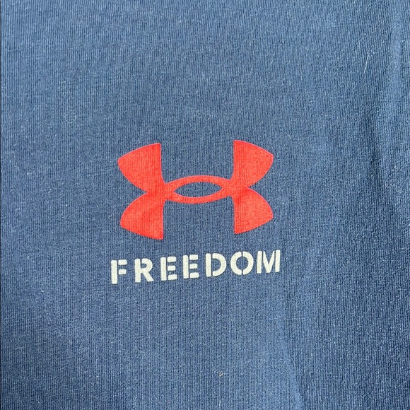 Under Armour Navy Blue Freedom T-Shirt. Size Small - Picture 2 of 5